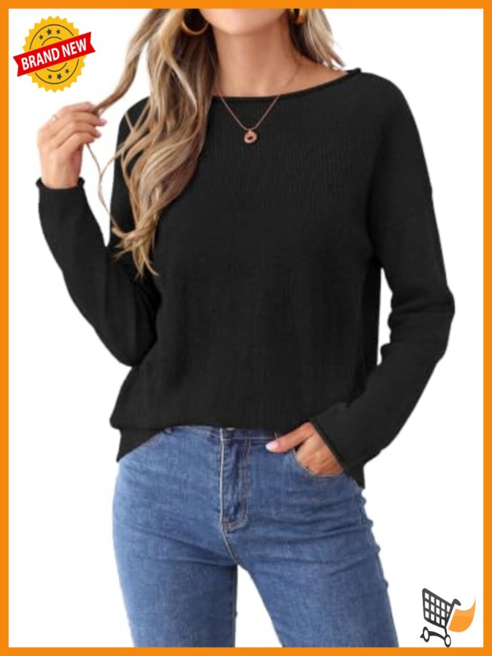 Oversized Rolled Neck Knit Pullover Sweater